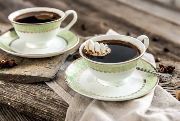 Two cups of black coffee — Stock Photo, Image
