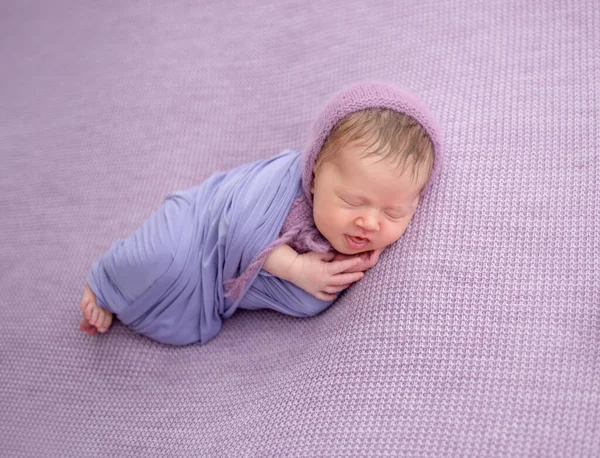 Nice newborn sleeping calmly — Stock Photo, Image