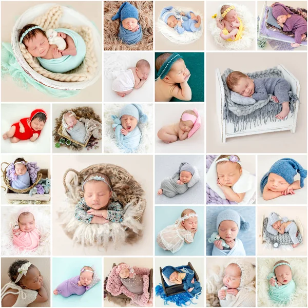 Cute sleeping newborn babies — Stockfoto