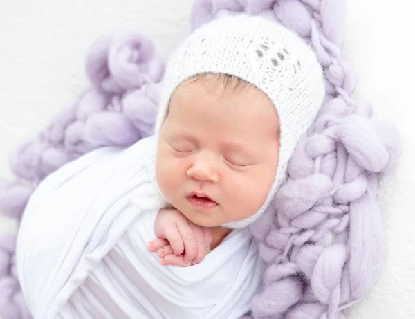 Charming newborn sleeping — Stock Photo, Image