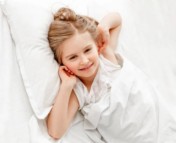 Little girl awaken rested — Stock Photo, Image