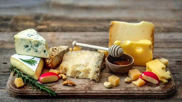 Апетитні сир тарілці — стокове фото