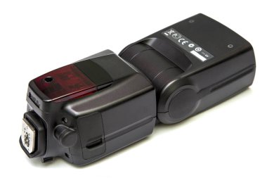 Beyaz izole Speedlite flaş