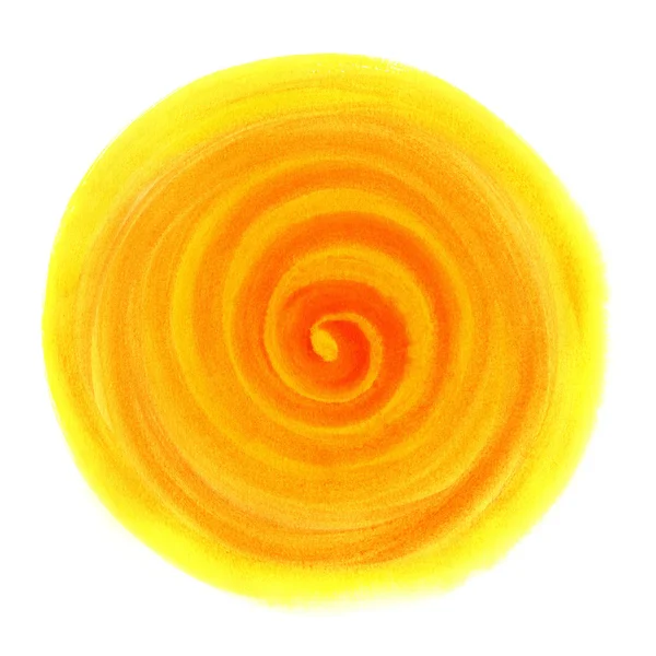 Abstract bright orange watercolor round pattern — Stock Photo, Image