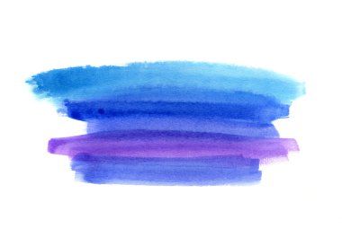Beyaz arka plan parlak mavi sulu boya leke