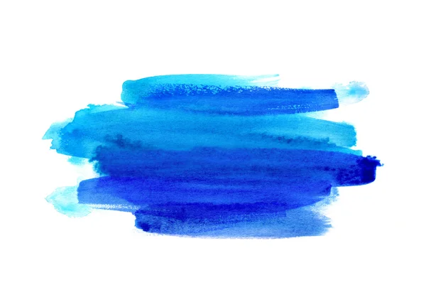 Helder blauwe aquarel vlek op witte achtergrond — Stockfoto