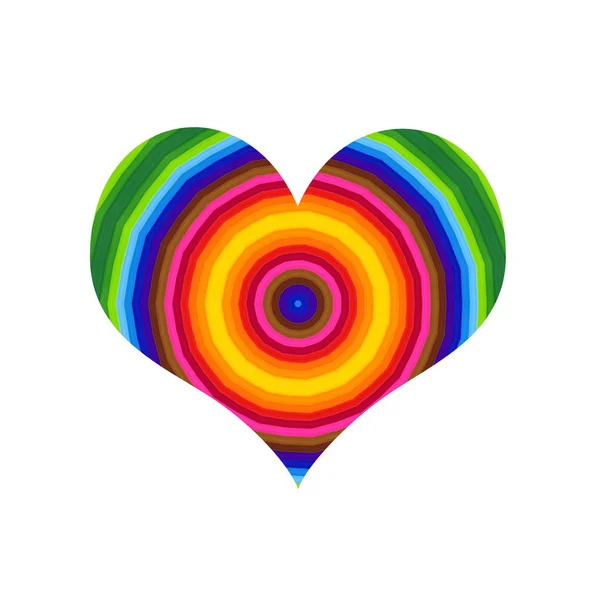 Abstrakt hjärta med ljusa färgglada runda mönster — Stockfoto