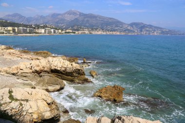 Cap Martin, Fransız Rivierası, Fr üzerinden Menton üzerinde güzel Deniz Manzaralı
