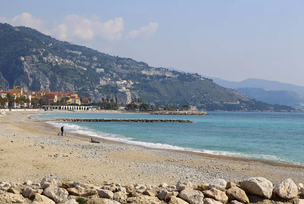 Hermosa vista al mar de Menton en la Riviera Francesa —  Fotos de Stock
