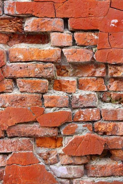 Texture of old crumbling brick wall — Stock Photo, Image