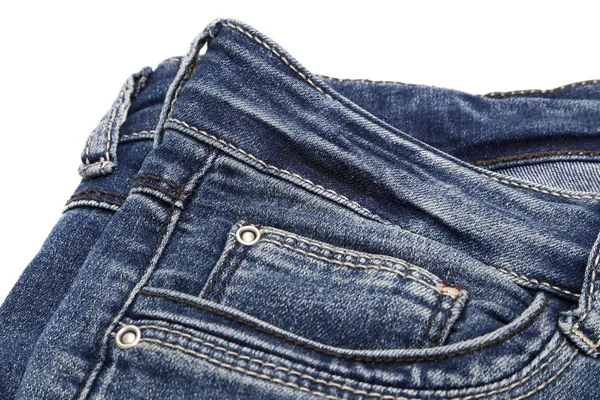 Fragment of dark blue jeans — Stock Photo, Image