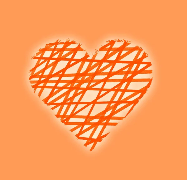 Fundo de cor com coração padrão abstrato — Fotografia de Stock