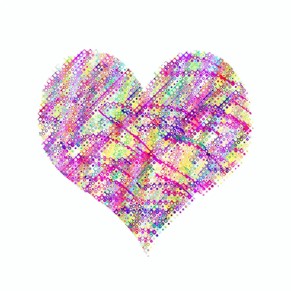 Parlak renkli desenli soyut kalp — Stok fotoğraf