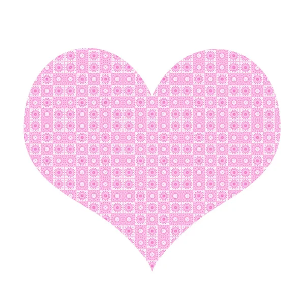 Coração rosa com padrão abstrato — Fotografia de Stock