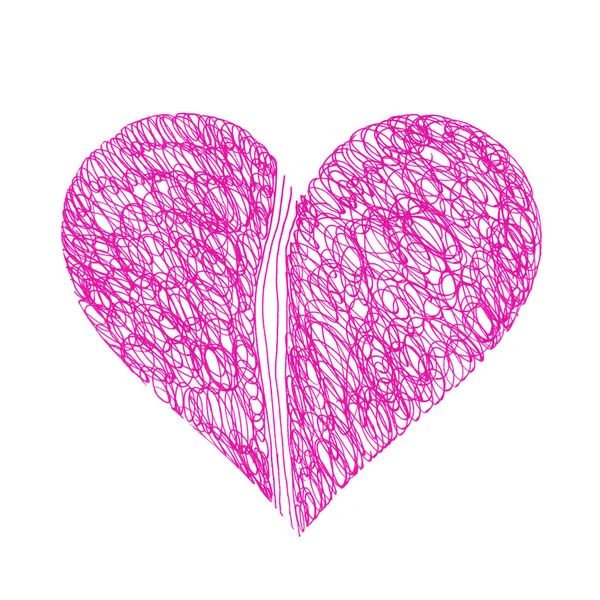 Символ "Яркое сердце или любовь" с абстрактным рисунком — стоковое фото