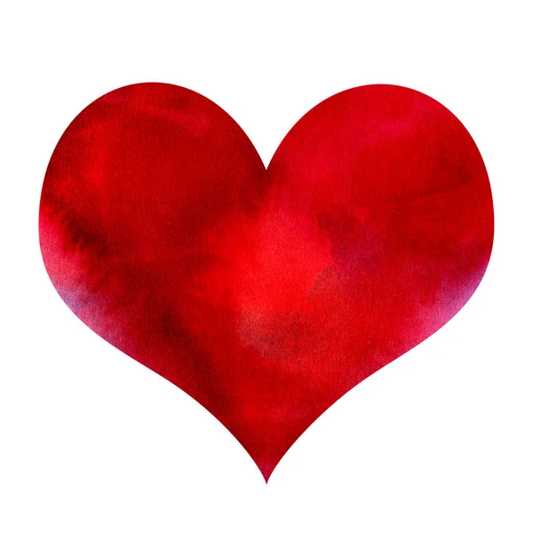 Abstracto rojo acuarela corazón — Foto de Stock