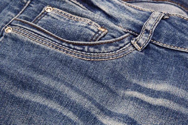 Jeans azul escuro close-up fundo — Fotografia de Stock