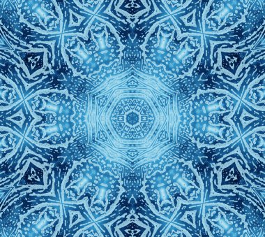 Parlak mavi soyut konsantrik desen 