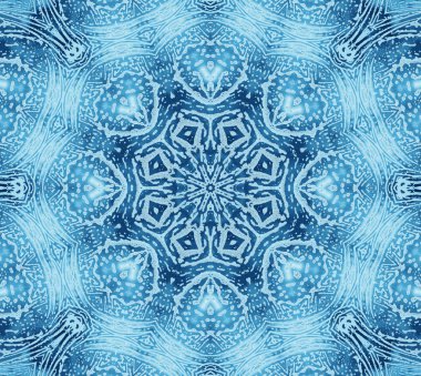 Parlak mavi soyut konsantrik desen