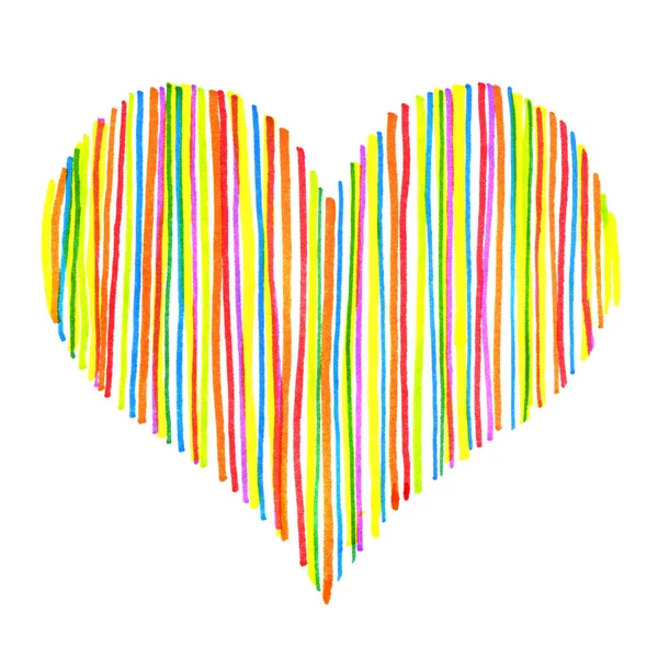 Bright striped abstract heart — Stock Photo, Image