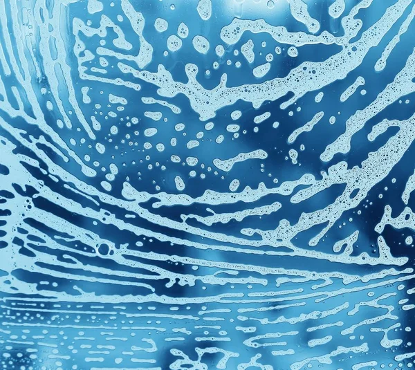 Soap foam pattern on glass — Stock Photo, Image