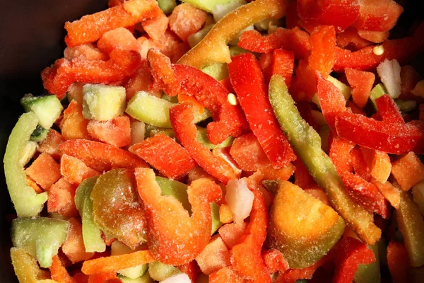 Асортимент змішаних заморожених овочів — стокове фото