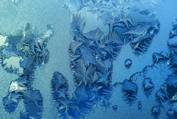Natural ice pattern on glass — Stock Photo, Image