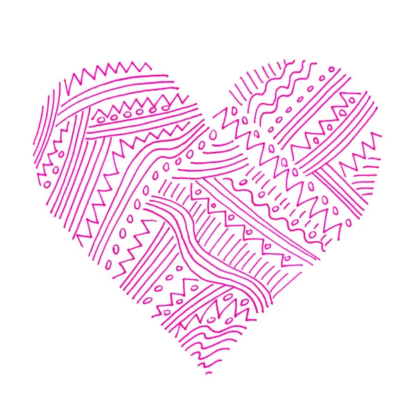 Corazón rosa con patrón abstracto — Foto de Stock