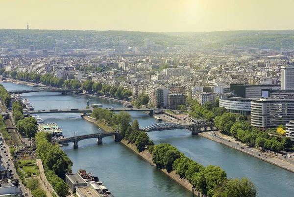 Légifelvételek a párizsi Eiffel-torony — Stock Fotó