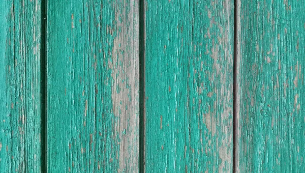 Texture de vieille clôture verte en bois — Photo