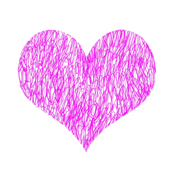 Абстрактное ярко-розовое сердце на белом фоне — стоковое фото