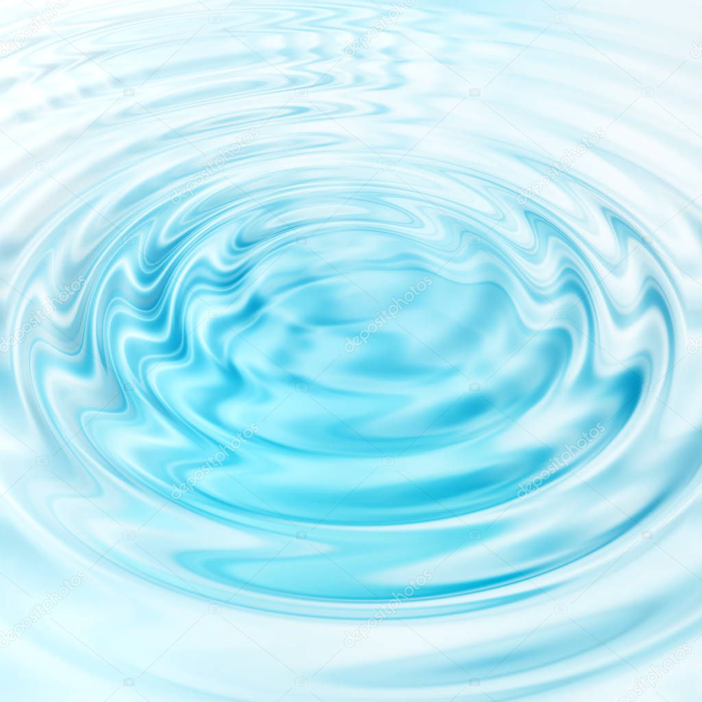 Abstract blue circular water ripples