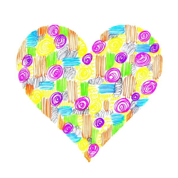 Coeur abstrait avec motif coloré — Photo