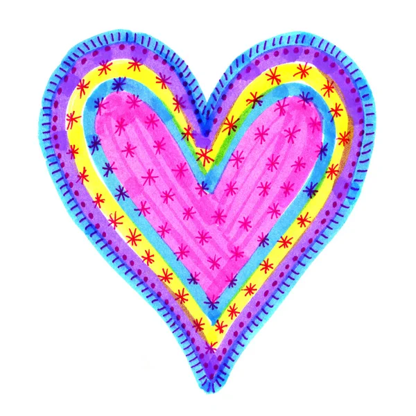 Coeur abstrait avec motif coloré — Photo