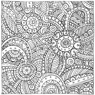 Soyut çizilmiş anahat desen