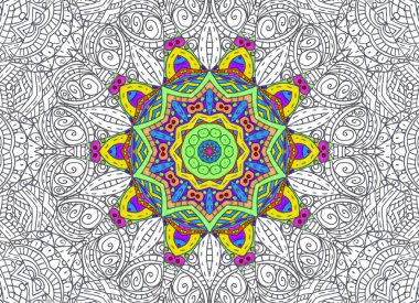 Yarım boyalı anahat desen 