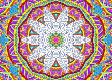 Soyut yarım boyalı anahat desen