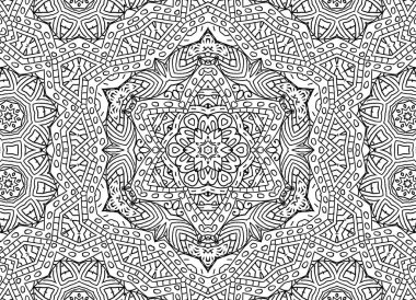 Siyah ve beyaz soyut anahat konsantrik desen