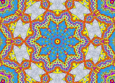 Soyut yarım boyalı anahat desen