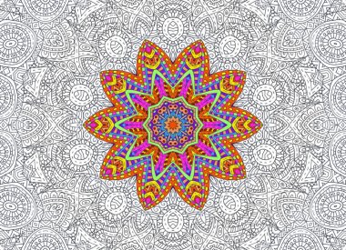 Yarım boyalı anahat desen 