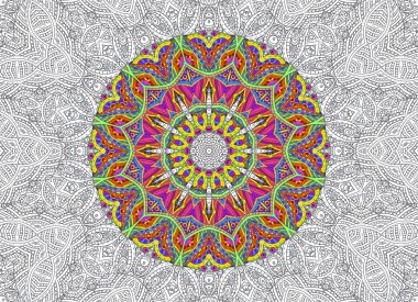 Yarım boyalı anahat desen 