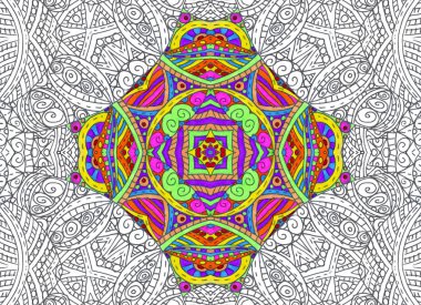 Yarım boyalı anahat desen 