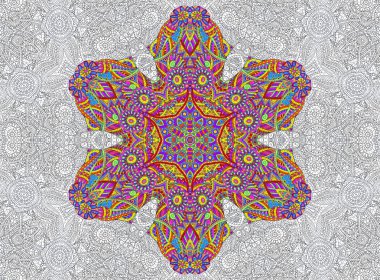 Yarım boyalı anahat desen 