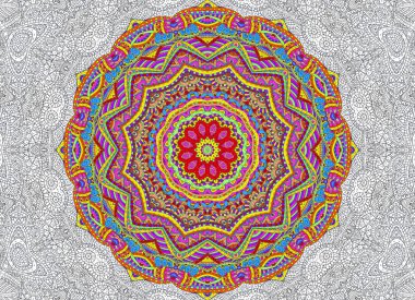 Yarım boyalı anahat desen 