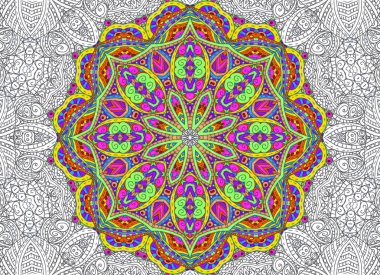 Yarım boyalı anahat desen 