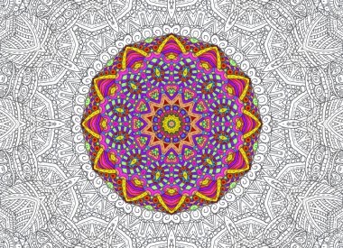 Yarım boyalı anahat desen 