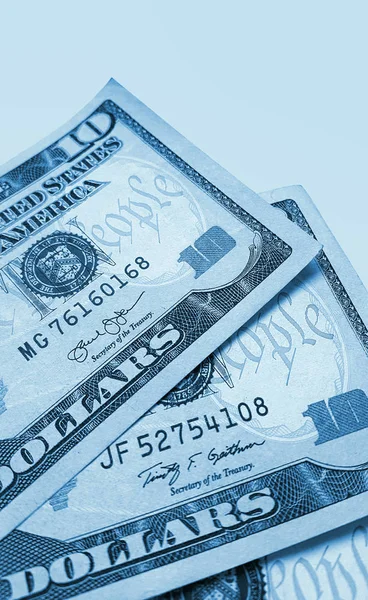 Close-up of american paper dollars, toned image — Stock Photo, Image
