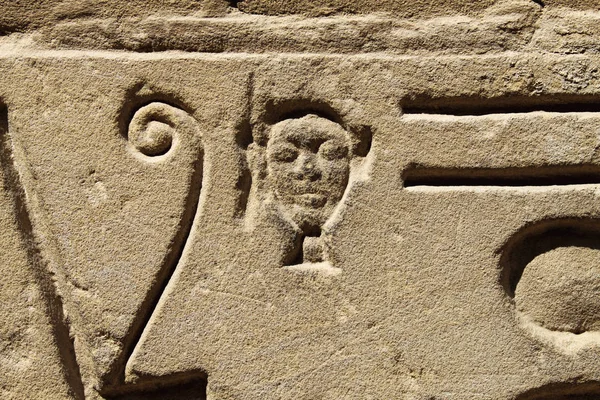 Λεπτομέρεια από την αρχαία αιγυπτιακή hieroglyphs από το ναό του Καρνάκ — Φωτογραφία Αρχείου