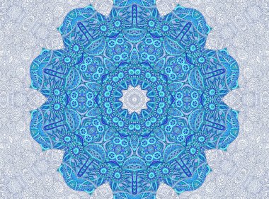 Soyut yarım boyalı anahat konsantrik desen 