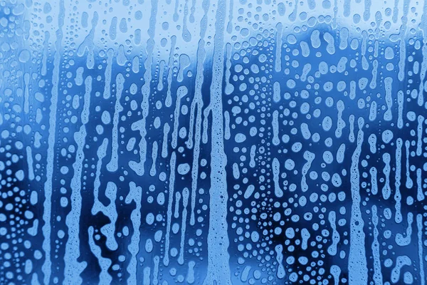 Soap foam pattern on glass — Stock Photo, Image